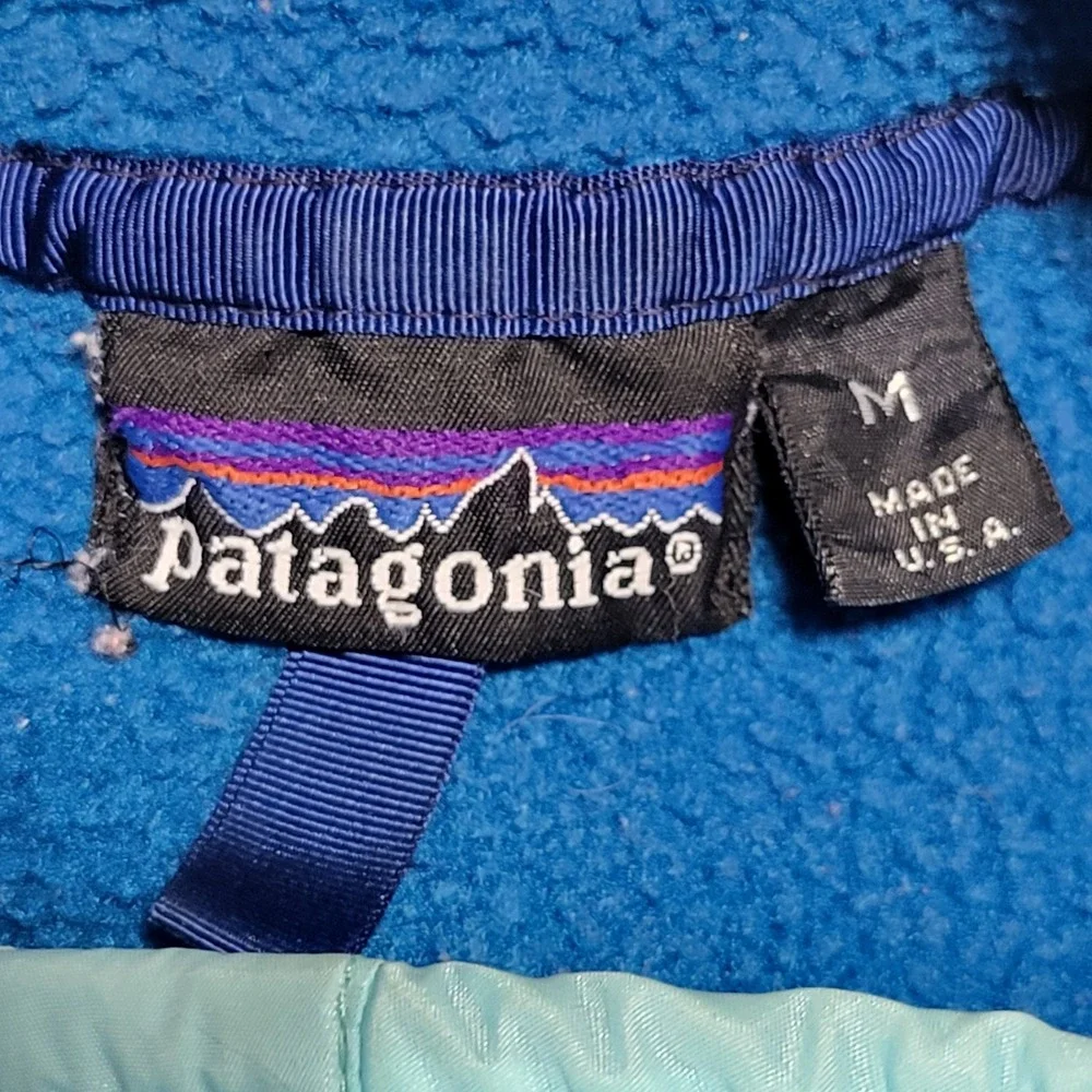 Vintage Patagonia Jacket Synchilla Snap-T Fleece Purple Made In USA Men's Medium